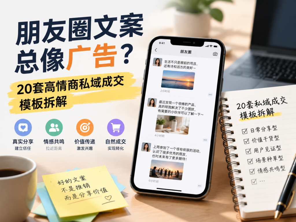 朋友圈文案总像广告？20套高情商私域成交模板拆解淡泊智库 - 淡泊明志 智研致远 | 专注大模型实战 - 提示词库与AI工具导航淡泊智库
