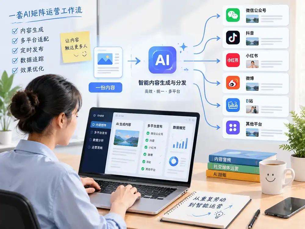 多平台分发文案总在重复劳动里打转？用 AI 搭建一套矩阵运营工作流淡泊智库 - 淡泊明志 智研致远 | 专注大模型实战 - 提示词库与AI工具导航淡泊智库