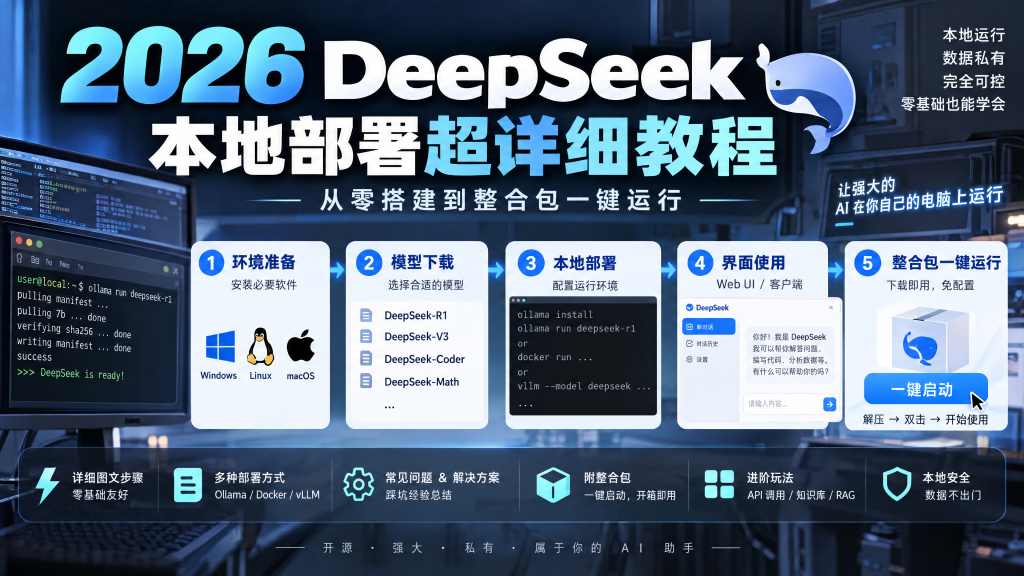 2026 DeepSeek本地部署超详细教程：从零搭建到整合包一键运行淡泊智库 - 淡泊明志 智研致远 | 专注大模型实战 - 提示词库与AI工具导航淡泊智库 - 专注大模型实战教程、AI提示词库与工具聚合导航 | DanBo.cc