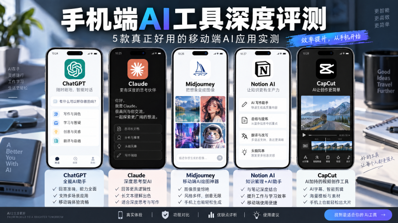 手机端AI工具深度评测：5款真正好用的移动端AI应用实测