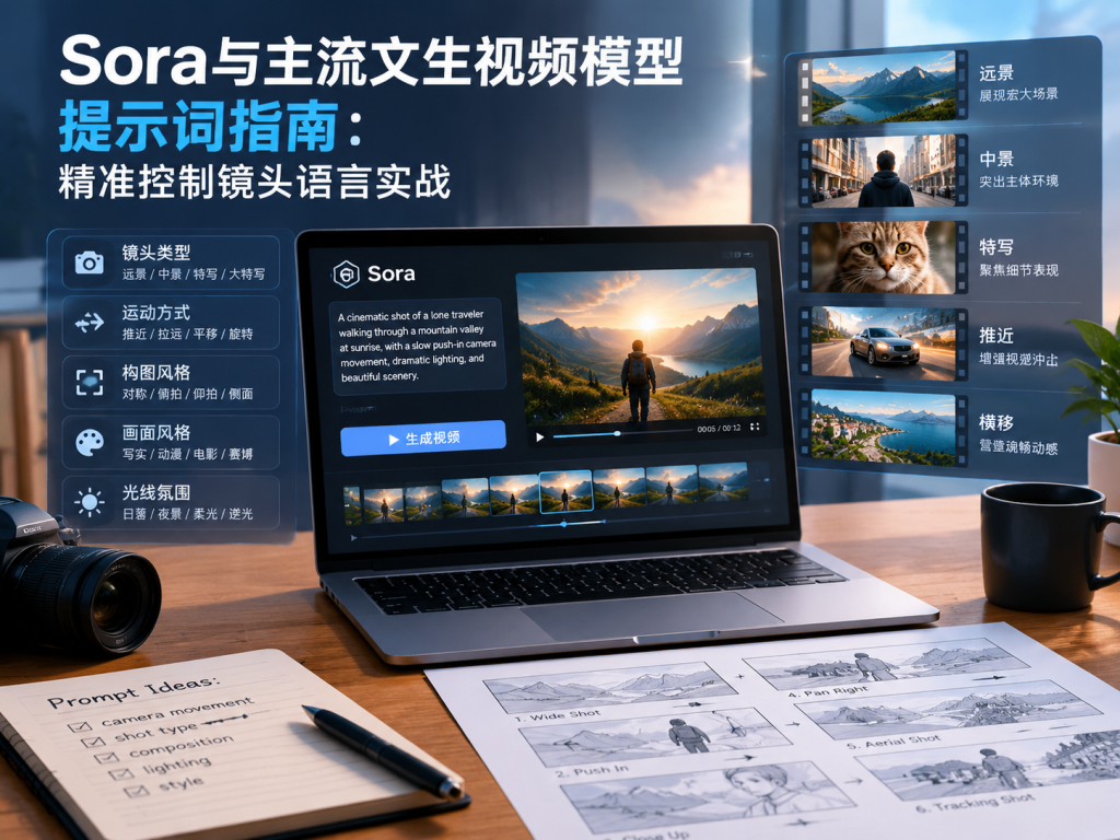 Sora与主流文生视频模型提示词指南：精准控制镜头语言实战淡泊智库 - 淡泊明志 智研致远 | 专注大模型实战 - 提示词库与AI工具导航淡泊智库