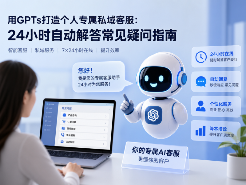 用GPTs打造个人专属私域客服:24小时自动解答常见疑问指南