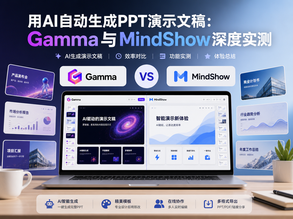 用AI自动生成PPT演示文稿:Gamma与MindShow深度实测淡泊智库 - 淡泊明志 智研致远 | 专注大模型实战 - 提示词库与AI工具导航淡泊智库